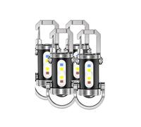 Confezione da 4 piccole torce multifunzionali ricaricabili con portachiavi come luce primaria combinazione di colori laterali Power Institution per spedizioni nel deserto Luce resistente