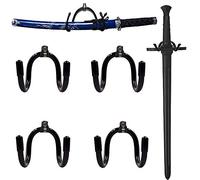 Confezione da 4 piccoli ganci regolabili per spada, pugnale, ascia, Keyblade - Display verticale o orizzontale - Il gancio della spada come lo tiene saldamente alla parete