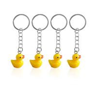 Confezione Da 4 Piccoli Portachiavi A Forma Di Anatra Gialla, Portachiavi Creativi A Forma Di Cartone Animato, Portachiavi A Forma Di Mini Anatra, Graziosi Pendenti Decorativi