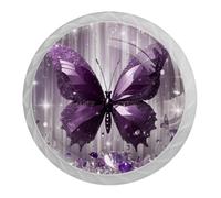 Confezione da 4 pomelli a farfalla per armadietti da cucina, maniglie bianche per cassetti, per comò, comodino, armadio