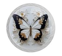 Confezione da 4 pomelli bianchi e neri a forma di farfalla per armadietti da cucina, maniglie bianche per cassettiera, comodino, armadio