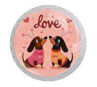 Confezione da 4 pomelli bianchi per armadietti da cucina, a forma di cane e amore, maniglie per cassettiera, comodino, armadio