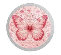 Confezione da 4 pomelli bianchi per armadietti da cucina, a forma di farfalla, per cassettiera, comodino, armadio