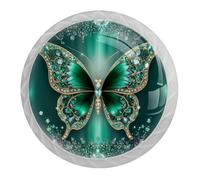 Confezione da 4 pomelli bianchi per cassetti da cucina, a forma di farfalla, per comò, comodino, armadio