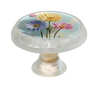 Confezione da 4 pomelli colorati a margherita rotondi trasparenti per cassetti, pomelli neri rotondi per cassettiera, credenze, porte, accessori per mobili da cucina e bagno