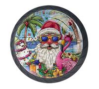 Confezione da 4 pomelli colorati con Babbo Natale e fenicottero, pomelli decorativi per cassetti alla moda, pomelli per comò, maniglie per armadi e cassetti, 3,5 cm