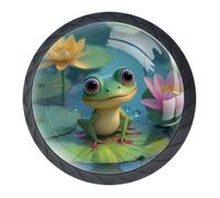 Confezione da 4 pomelli decorativi a forma di rana, per cassetti alla moda, pomelli per cassettiere, maniglie per armadi e cassetti, 3,5 cm