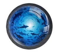 Confezione da 4 pomelli decorativi per armadietti a forma di pesce marino, per armadi alla moda, pomelli per cassettiere, maniglie hardware per armadi e cassetti, 3,5 cm