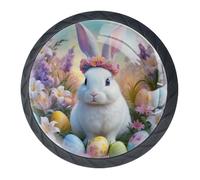 Confezione da 4 pomelli decorativi per cassetti a forma di coniglietto pasquale, per armadi alla moda, pomelli per cassettiere, maniglie per armadi e cassetti, 3,5 cm