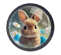 Confezione da 4 pomelli decorativi per cassetti a forma di coniglio e margherite, per armadi alla moda, pomelli per cassettiere, maniglie per armadi e cassetti, 3,5 cm