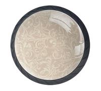 Confezione da 4 pomelli decorativi per cassetti con foglie botaniche beige, 3,5 cm, pomelli decorativi per cassetti, credenze, armadi, set da 4