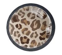 Confezione da 4 pomelli decorativi per cassetti, con stampa leopardata marrone, 3,5 cm, pomelli decorativi per cassetti, armadi, armadi, set da 4