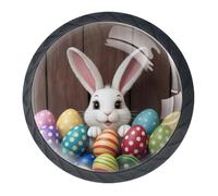 Confezione da 4 pomelli decorativi per cassetti e armadietti, a forma di coniglietto rurale, per armadi e cassetti, 3,5 cm