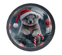 Confezione da 4 pomelli natalizi a forma di animale, decorativi per cassetti per armadi alla moda, pomelli per comò, maniglie per armadi e cassetti, 3,5 cm