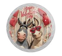 Confezione da 4 pomelli per armadietti da cucina con asino, stile retrò, colore bianco, maniglie per cassettiera, comodino, armadio