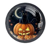 Confezione da 4 pomelli per cassetti a forma di zucca di Halloween, pomelli e tiranti alla moda, pomelli per mobili da cucina, maniglie per armadio/armadio/armadio