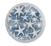 Confezione da 4 pomelli per porte rurali a forma di stella marina, rotondi bianchi da 35 mm, per cassetti della cucina, armadietti, mobili da cucina, con viti di 2 dimensioni