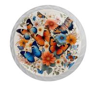 Confezione da 4 pomelli rotondi bianchi a farfalla, per cassetti da 35 mm, per porte della cucina, armadietti, mobili da cucina, con viti di 2 dimensioni