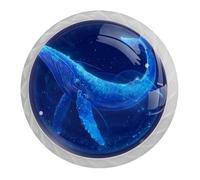 Confezione da 4 pomelli rotondi bianchi a forma di balena, per cassetti da 35 mm, per ante della cucina, armadietti, mobili da cucina, con viti di 2 dimensioni