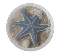 Confezione da 4 pomelli rotondi bianchi a forma di stella marina, per cassetti da 35 mm, per porte della cucina, armadietti, mobili da cucina, con viti di 2 dimensioni