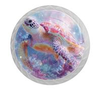 Confezione da 4 pomelli rotondi bianchi a forma di tartaruga rosa, per cassetti da 35 mm, per porte della cucina, armadietti, mobili da cucina, con viti di 2 dimensioni