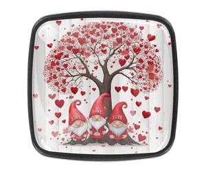 Confezione da 4 pomelli rotondi neri a forma di gnomo con albero dell'amore, per cassetti e cassettiere, quadrati, per armadietti da cucina e bagno