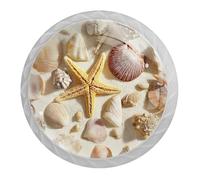 Confezione da 4 pomelli rotondi per cassetti, a forma di conchiglie e stelle marine, colore bianco, accessori da cucina per comò, cassetti, armadi, bagno, camera da letto, decorazione per la casa