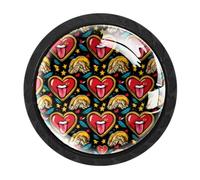 Confezione da 4 pomelli rotondi per cassetti, a forma di cuore, a forma di labbra, per armadietti, porte, credenze, armadietti, armadietti, mobili da cucina e bagno
