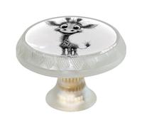 Confezione da 4 pomelli rotondi per cassetti a forma di giraffa, da 35 mm, con foro singolo, con viti, per armadi da cucina, bagno, decorazione per la casa