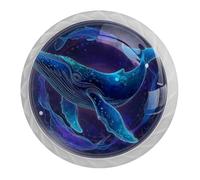 Confezione da 4 pomelli rotondi rotondi bianchi a forma di balena, 35 mm, per ante della cucina, armadietti, mobili da cucina, con viti di 2 dimensioni