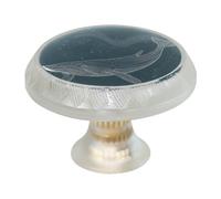 Confezione da 4 pomelli rotondi trasparenti a forma di balena, per cassetti e cassettiere, colore nero, per armadietti da cucina e bagno