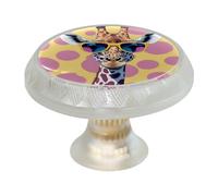 Confezione da 4 pomelli rotondi trasparenti a forma di giraffa, per cassetti, colore nero, per credenze, porte, credenze, armadietti, armadietti, mobili da cucina e bagno