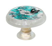 Confezione da 4 pomelli rotondi trasparenti a forma di margherita, 35 mm, per cassetti e armadi, con 8 viti, per armadi e mobili