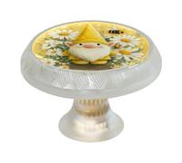 Confezione da 4 pomelli rotondi trasparenti per cassetti a forma di gnomo margherita, colore nero, per credenze, porte, credenze, armadietti, mobili da cucina e bagno
