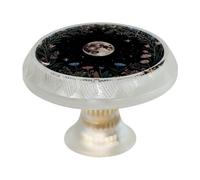 Confezione da 4 pomelli rotondi trasparenti per cassetti a forma di luna e fiori, colore nero, per credenze, porte, credenze, credenze, armadietti da cucina e bagno