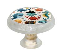 Confezione da 4 pomelli rotondi trasparenti per cassetti con animali marini pirati neri rotondi per credenze, maniglie per porte e credenze, accessori per mobili da cucina e bagno