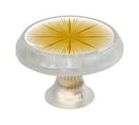 Confezione da 4 pomelli rotondi trasparenti per cassetti, con linea astratta, colore nero, per credenze, porte, armadietti, armadietti, armadietti da cucina e bagno