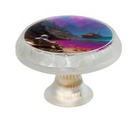 Confezione da 4 pomelli rotondi trasparenti per cassetti con motivo astronauta costa, pomelli rotondi neri per cassettiera, maniglie per porte e credenze, accessori per mobili da cucina e bagno