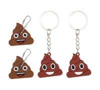 Confezione Da 4 Portachiavi a Forma Di Cacca - Divertenti e Originali