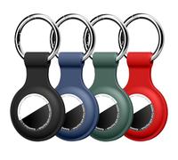 Confezione da 4: portachiavi Linsaner compatibili con custodie AirTag, portachiavi in silicone per AirTag, portachiavi con catena, accessori per ricerca oggetti Apple, AirTag, GPS, multicolore