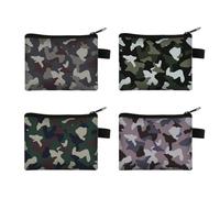 Confezione Da 4 Portafogli Mimetici, Portafoglio Da Uomo, Portafoglio Da Donna Con Cerniera, Borsa Piccola Con Cerniera, Portamonete, Portafoglio E Custodia, Portafoglio Con Cerniera Per Bambini