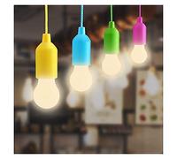 Confezione da 4. PORTATO Lampadina cavo lampadina a batteria portatile appeso cavo lampada cordicella lampada da sposa festa da campeggio decorazione barbecue (bianco)