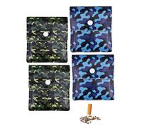 Confezione da 4 posacenere tascabili per sigarette, in PVC ignifugo, a prova di odore, portatile, per uso interno ed esterno, compatto, riutilizzabile, simpatico posacenere da viaggio (E)