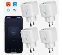 Confezione da 4 prese intelligenti da 16 A con controllo tramite app, presa Wi-Fi, funzione timer, compatibili con prese europee, funziona c