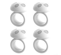 Confezione da 4 protezioni in silicone per maniglie delle porte e pareti, anti-collisione, a forma di fungo, colore: bianco, verde, rosa (bianco)