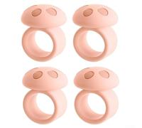 Confezione da 4 protezioni in silicone per maniglie delle porte e pareti, anti-collisione, a forma di fungo, colore: bianco, verde, rosa (rosa)
