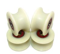 Confezione da 4 pulegge in nylon da 50 mm con scanalatura da 25 mm, prodotte in Europa , 10 mm Bearings, 4