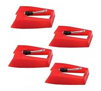 Confezione da 4 puntine per giradischi Ruby, puntina di ricambio per giradischi, grammofono, giradischi in vinile