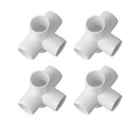 Confezione da 4 raccordi in PVC a cinque vie per strutture da giardino, telai di supporto per serre e supporti per piante fai da te con design per uso esterno