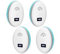 Confezione da 4 repellenti ad ultrasuoni per topi da interni, repellente per insetti e roditori per casa, protezione da parassiti per insetti, zanzare, scarafaggi, formiche, roditori, topi, ragni e